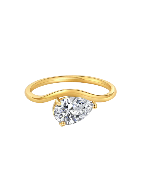Zarina Pear-Cut Zirconia Band Ring