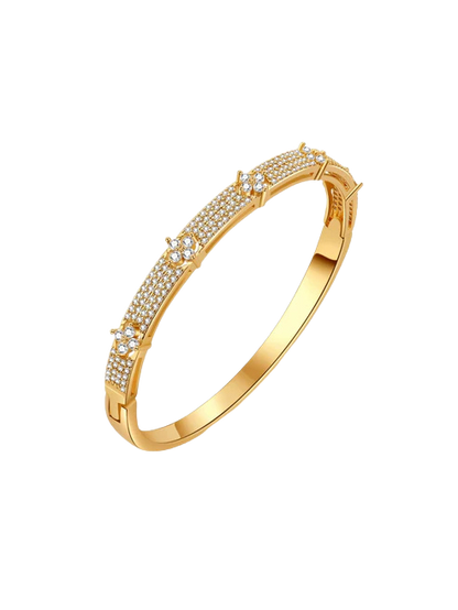 Camille Flower Pavé Cuff Bracelet
