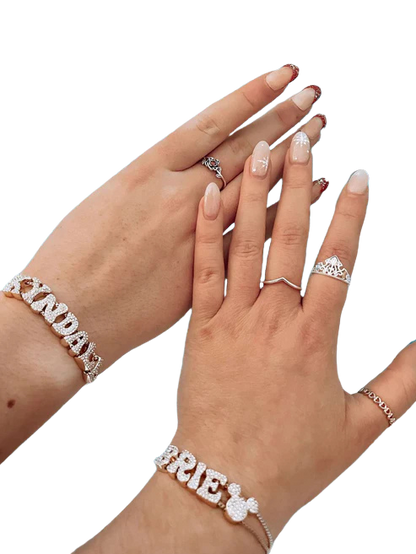 Customizable Bubble Letter Bracelet
