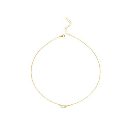 Gwen Interlocking Zirconia Chain Necklace
