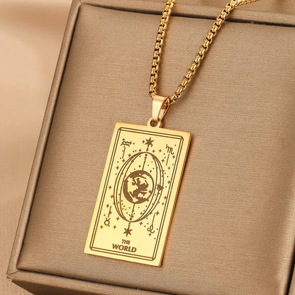GOLDEN TAROT CARD NECKLACE