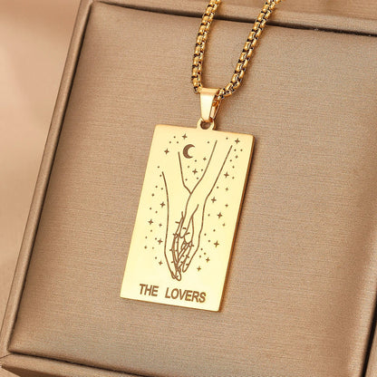GOLDEN TAROT CARD NECKLACE