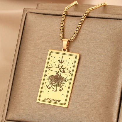GOLDEN TAROT CARD NECKLACE