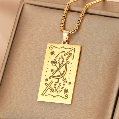 GOLDEN TAROT CARD NECKLACE