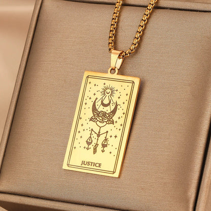GOLDEN TAROT CARD NECKLACE