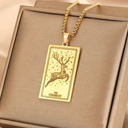GOLDEN TAROT CARD NECKLACE