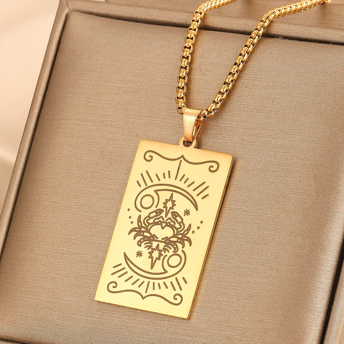 GOLDEN TAROT CARD NECKLACE