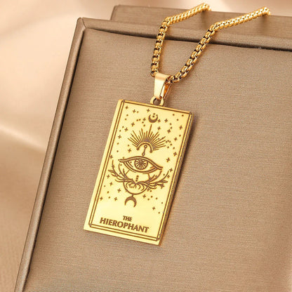 GOLDEN TAROT CARD NECKLACE