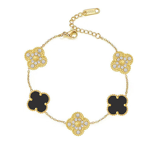 DELUXE CLOVER BRACELET – BLACK