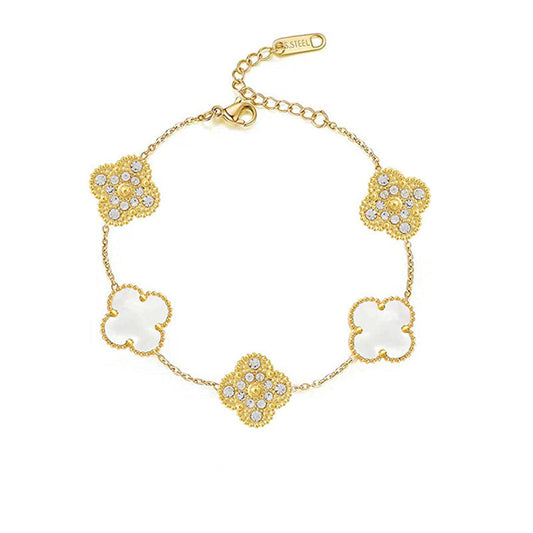 DELUXE CLOVER BRACELET – WHITE