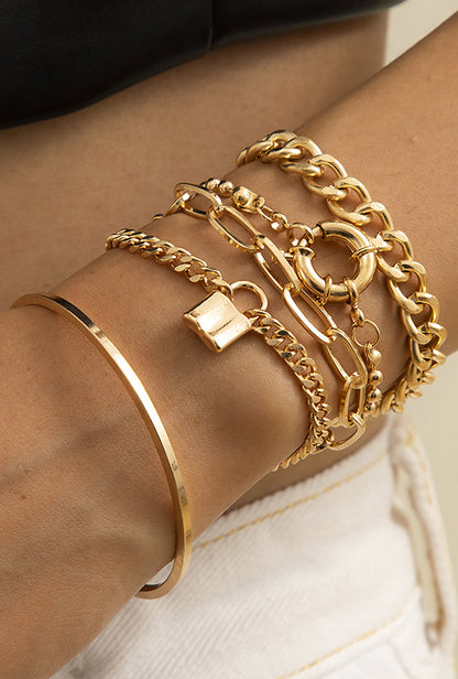 Gold Bracelet Layering Set
