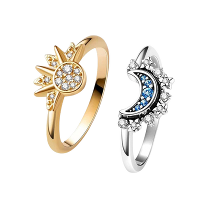 CELESTIAL SUN AND MOON RING SET
