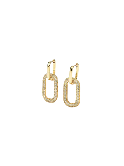 Elysia Sparkling Pavé Link Hoops