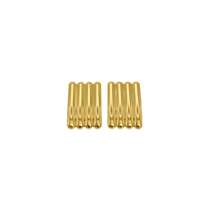 LONG RIBBED EARRINGS GOLD