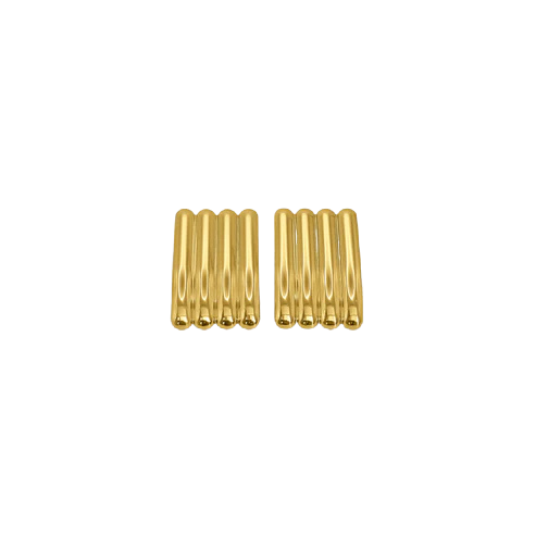 LONG RIBBED EARRINGS GOLD