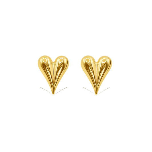 Love Heart Earrings - Gold