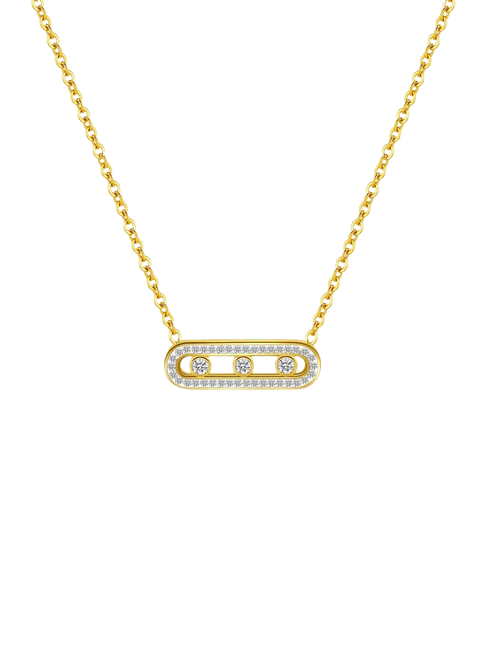 Melissa Triple Zirconia Pendant Necklace