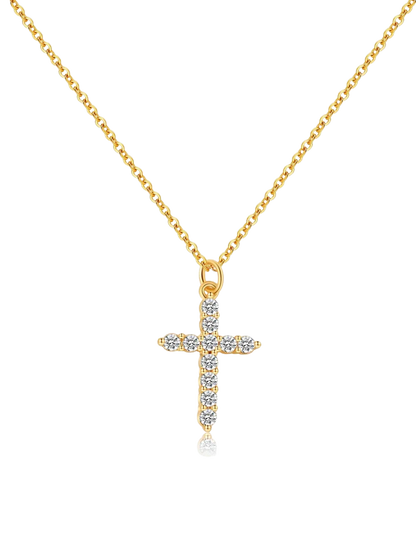 Ariadne Zirconia Cross Pendant Necklace