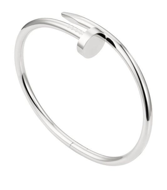 SILVER INDUSTRIAL NAIL BRACELET
