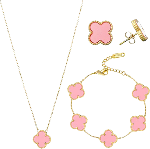 Clover Charm Set - Pink