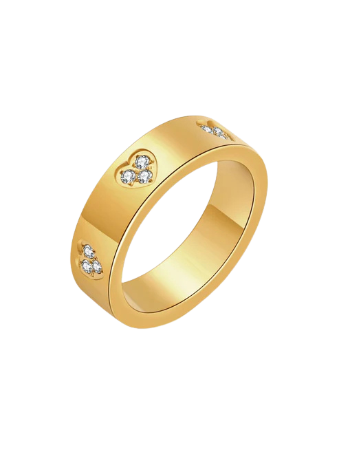 Serrah Heart Rhinestone Band Ring