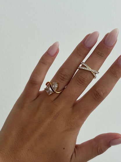 Cressida Twin Zirconia Band Ring
