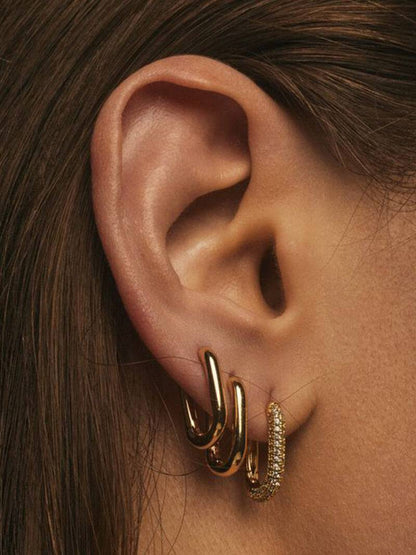 Emery Oval Mini Hoops Earrings